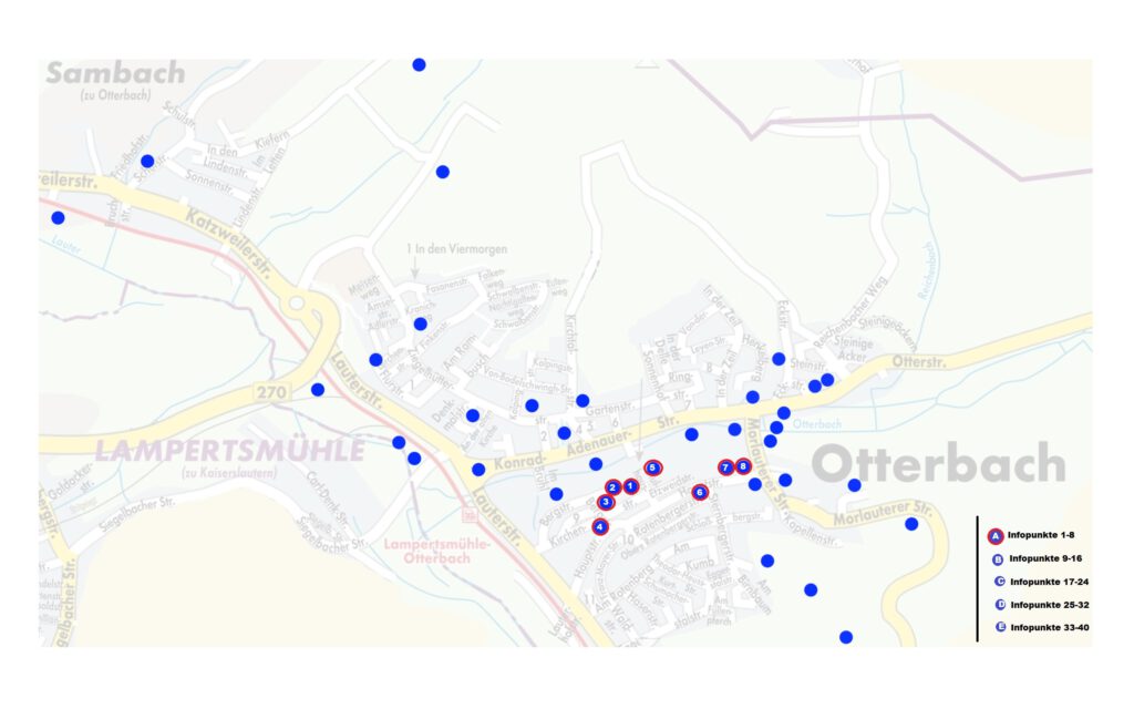 Zu sehen Infopunkte 1-8